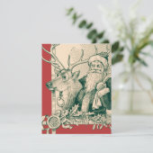 Vintager Weihnachtsmann Weihnachten Nick Einladung (Stehend Vorderseite)