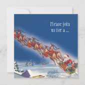 Vintager Weihnachtsmann, Weihnachten Party Einladu Einladung (Vorderseite)