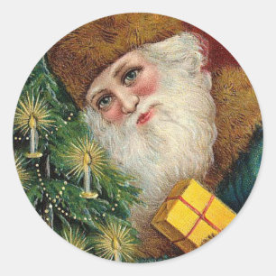 Vintager Weihnachtsmann - Weihnachten Runder Aufkleber