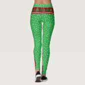 Vintager Weihnachtsmann, Weihnachtsbäume und Polka Leggings (Rückseite)