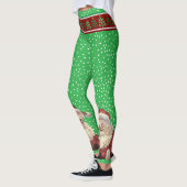 Vintager Weihnachtsmann, Weihnachtsbäume und Polka Leggings (Links)