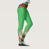 Vintager Weihnachtsmann, Weihnachtsbäume und Polka Leggings (Rechts)