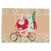 Vintager Weihnachtsmann Weihnachtsfeiern Funny Große Geschenktüte (Rückseite)