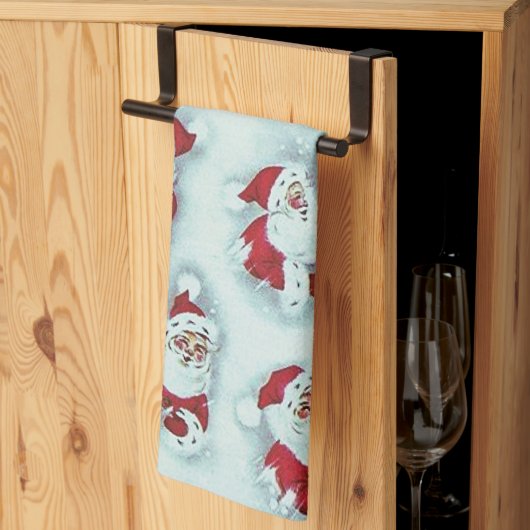 Vintager Weihnachtsmann Weihnachtsküche Handtuch (Drittel gefaltet)