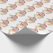 Vintager Weihnachtsmann Weißer Hintergrund Geschenkpapier (Ecke)