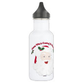 Vintager Weihnachtsmann, wer kommt? Edelstahlflasche (Links)