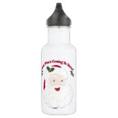 Vintager Weihnachtsmann, wer kommt? Edelstahlflasche (Rechts)