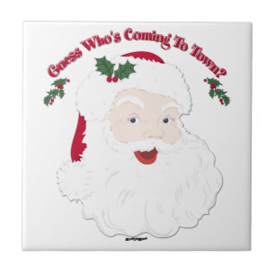 Vintager Weihnachtsmann, wer kommt? Fliese