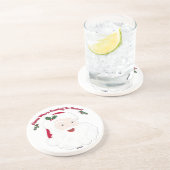 Vintager Weihnachtsmann, wer kommt? Getränkeuntersetzer (Seite)