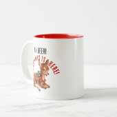 Vintager Weihnachtsmann Zweifarbige Tasse (Vorderseite Links)