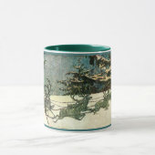 Vintager WeihnachtsmannSleigh auf Dachspitze Tasse (Zentrum)