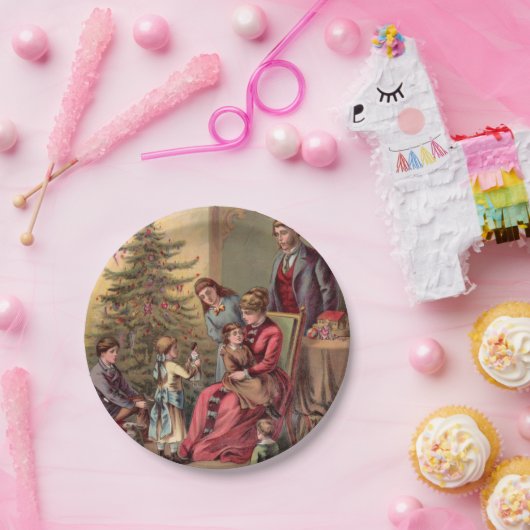 Vintager Weihnachtsmorgen Pappteller (Party)