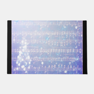 Vintager Weihnachtsmusikhintergrund - Blau Fußmatte