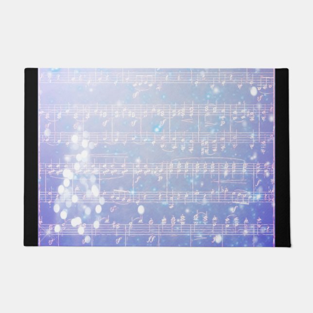 Vintager Weihnachtsmusikhintergrund - Blau Fußmatte (Vorderseite)
