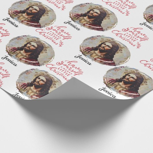 Vintager Weihnachtsname Geschenkpapier (Ecke)