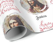 Vintager Weihnachtsname Geschenkpapier (Rolleneckpunkt)