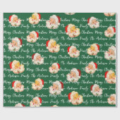 Vintager Weihnachtsname Weihnachten Geschenkpapier (Flach)