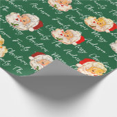 Vintager Weihnachtsname Weihnachten Geschenkpapier (Ecke)