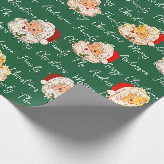 Vintager Weihnachtsname Weihnachten Geschenkpapier (Ecke)
