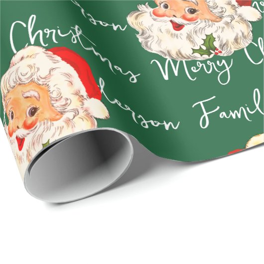 Vintager Weihnachtsname Weihnachten Geschenkpapier (Rolleneckpunkt)