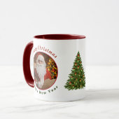 Vintager Weihnachtsneujahr Tasse (Vorderseite Links)