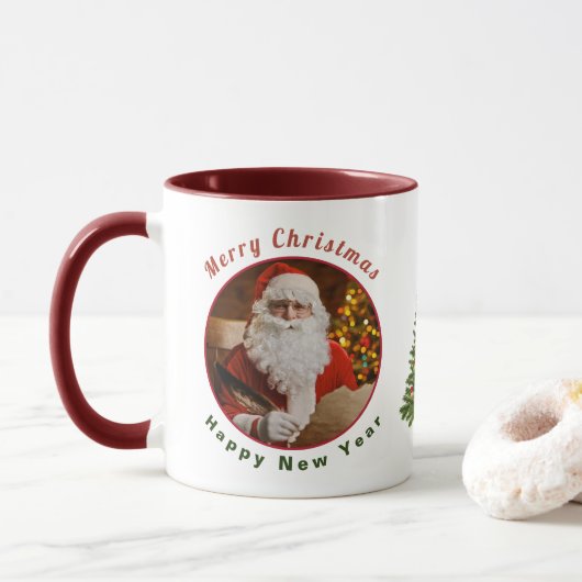 Vintager Weihnachtsneujahr Tasse (Mit Donut)