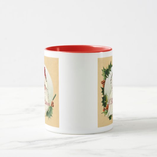 Vintager Weihnachtsrahmen Tasse (Zentrum)