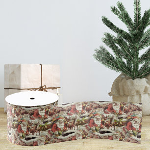 Vintager Weihnachtsribbon   Gift Ribbon Ripsband