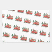 Vintager Weihnachtsrottruck Geschenkpapier Set (Vorderseite 2)