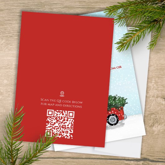 Vintager Weihnachtsrottwagen-Code Fahrtrichtung Einladung