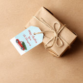 Vintager Weihnachtsrottzug Winterschneeflocken Geschenkanhänger