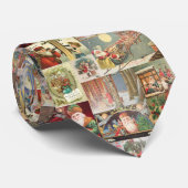 Vintager Weihnachtssankt-Szenen-Klassiker-Feiertag Krawatte (Gerollt)