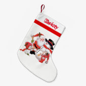 Vintager Weihnachtssanktsnowman Feiertags-Strumpf Kleiner Weihnachtsstrumpf (Vorderansicht (hängend))