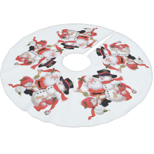 Vintager Weihnachtssanktsnowman-Feiertagsbaumrock Polyester Weihnachtsbaumdecke