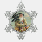 Vintager Weihnachtsschmuck Schneeflocken Zinn-Ornament (Vorderseite)