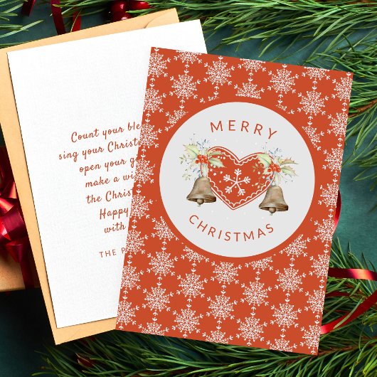 Vintager Weihnachtsschnee rot Feiertagskarte