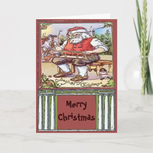 Vintager Weihnachtsschreibtext Feiertagskarte (Vorderseite)