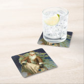 Vintager Weihnachtsspielzeug und Weihnachtsbaum Rechteckiger Pappuntersetzer (Vor Ort)