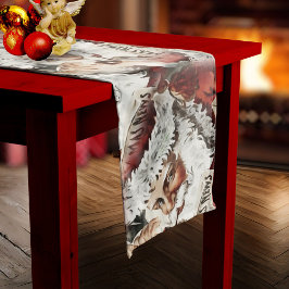 Vintager Weihnachtstisch-Gewinner Großer Tischläufer