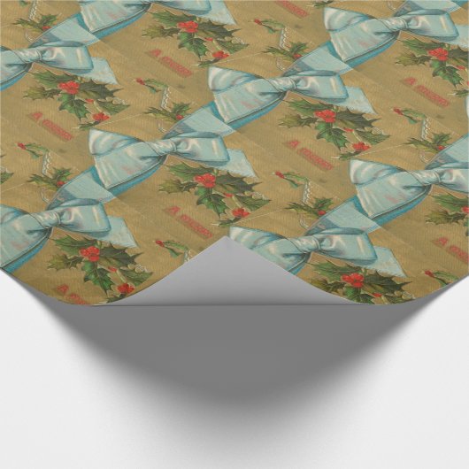 Vintager Weihnachtsumschlag mit Band Geschenkpapier (Ecke)