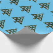 Vintager Weihnachtsurlaub in Blue Geschenkpapier (Ecke)