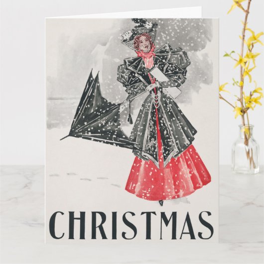 Vintager Weihnachtsurlaub Karte (Gelbe Blume)