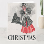 Vintager Weihnachtsurlaub Karte (Vorderseite)