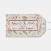 Vintager Weihnachtsurlaub Personalisiert Geschenkanhänger (Vorderseite (Horizontal))