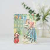 Vintager Weihnachtsurlaub Postkarte (Stehend Vorderseite)