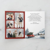 Vintager Weihnachtswagen 4 FotoCollage Feiertagskarte (Innenseite)