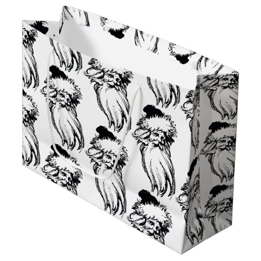 Vintager WeihnachtsWeihnachtsmann Große Geschenktüte (Vorderseite Schrägansicht)