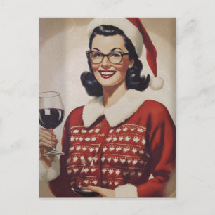 Vintager Weihnachtswein Postkarte