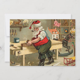 Vintager Weihnachtsworkshop für den Weihnachtsmann Feiertagskarte