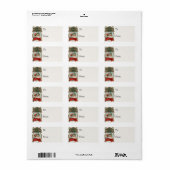 Vintager Weihnachtswunsch Adressaufkleber (Vorne)